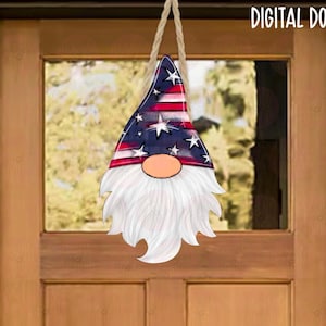Gnome, été, accroche-porte, PNG, téléchargement numérique, sublimation, Aparecium Design Co, dessiné à la main, décoration, cadeau, suspension murale, États-Unis