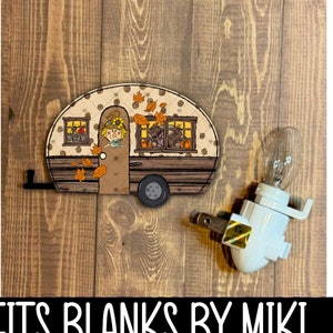 Camping-car, conception d'automne, conception numérique, boucle d'oreille, sublimation, PNG, téléchargement numérique, clip de ventilation, pièces brutes par Miki, cadeau, automne, veilleuse