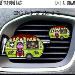 Camping-car, conception automnale, conception numérique, boucle d'oreille, sublimation, PNG, téléchargement numérique, clip pour évent, pièces vierges par Miki, cadeau, Halloween, veilleuse