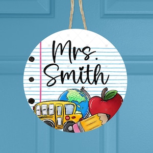 Personalized Teacher Door Hanger Design: Classroom Welcome Sign (Digital Download)