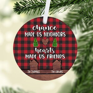 Nachbar, Chance Made Us, Geschenk, Weihnachten, Plaid, Rund, Digital, PNG, Design, Nur Download, Ornament, Türhänger, Sublimation, Dekorieren