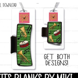 Hair Clip Design, Band, Notes, Drum, Music, Sublimation, PNG, Digital Download, Cute, Girl Design, Acrylic, Blanks by Miki, School, Cute