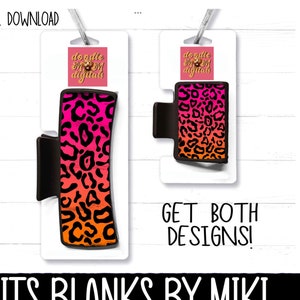 Hair Clip Design, Colorful Leopard Bundle, Black & White, Sublimation, PNG, Digital Download,Cute Design, Acrylic, Blanks by Miki, Claw Clip