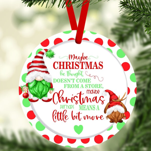 Maybe Christmas, Quote, Green Guy, Christmas, Tree, Digital, PNG, Design, Download Only, Ornament, Door Hanger, Wreath Center, Sublimation