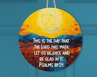 Psalms, Scripture Design, Sunset, Bible Verse, Rejoice, Round, Home, Welcome,  Sublimation, Digital, PNG, Design,Download, Sign, Coaster