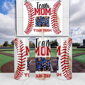 Baseball, sport, équipe maman, personnalisé, photo, personnaliser, droit, sublimation, numérique, PNG, conception, téléchargement, 20 oz, maigre, gobelet, papier peint