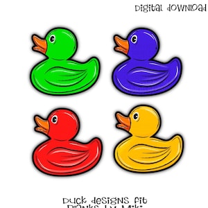 Bundle de conception de canard en caoutchouc, canard de paillettes, dessiné à la main, conception Freshies, conception numérique, clip de ventilation, PNG, sublimation, téléchargement numérique, acrylique,