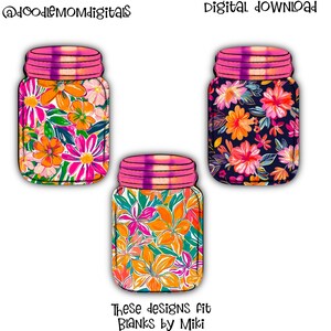 Floral Mason Jar PNG: Summer Sublimation Design (Digital Download)