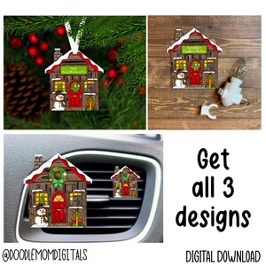 Conception de maison, décoration de Noël, conception numérique, veilleuse, sublimation, PNG, téléchargement numérique, best-seller, clip pour évent, pièces vierges par Miki, cadeau