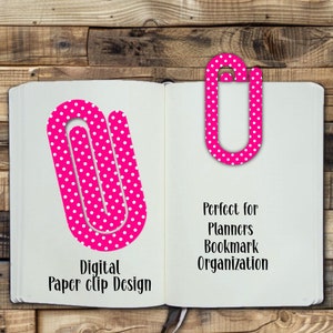 Clip de papel, diseño digital, sublimación, temática brillante, rosa, regalo, marcador, PNG, planificador, superventas, planificador, amante de los libros, vacaciones, puntos