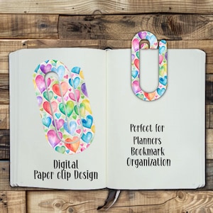 Clip de papel, diseño digital, sublimación, temática de margaritas, rosa, regalo, marcador, PNG, planificador, superventas, planificador, amante de los libros, vacaciones, puntos