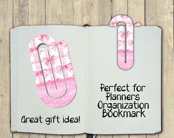 Paper clip, Digital Design, Sublimation, Colorful, Gift, Bookmark, PNG, Planner, Best Seller, Planner, Pink, Croquette, Bow, Cute, Girl