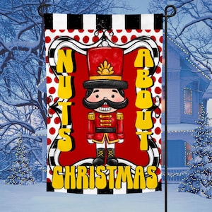 Christmas Nutcracker Garden Flag Design: Holiday Sublimation PNG (Digital Download