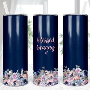 Blessed Granny, Floral, Straight & Tapered, Sublimation, Digital, PNG, Design, Download, 20 oz Skinny Tumbler