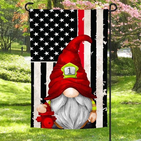 Garden Flag, Gnome, Fireman, Truck, Welcome, Sublimation, Tiered Tray Decor,Digital, PNG, Decoration, Design,Download, Earring