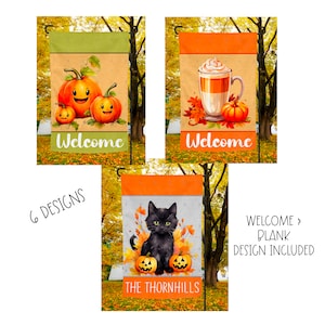 Fall Garden Flag Design: Pumpkin, Welcome, Home (Digital PNG)