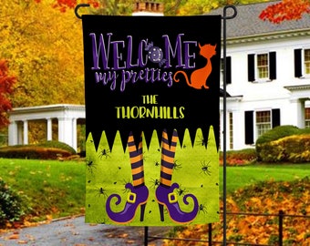Vlag Halloween-heksentuin: herfstdecor oktober (digitale png)