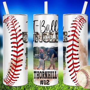 T-Ball Uncle Photo 20 Oz. Skinny Tumbler Wrap (Digital PNG)