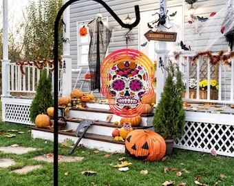 Halloween Skull Wind Spinner: Spooky Spider Design (PNG Download)