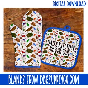 Cucina, Pacchetto di design, Cucina per papà, Tema pesce, Festa del papà, Presina, Guanto da forno, PNG, Download digitale, Sublimazione, DBG Design Co