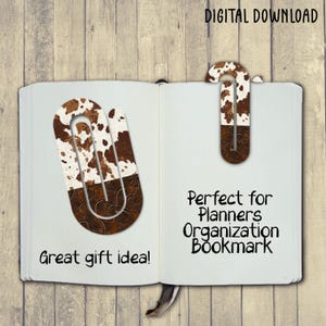 Büroklammer, Digital Design, Sublimation, Kuh Druck, Geschenk, Lesezeichen, PNG, Planer, Bestseller, Planer, Kunstleder, Country, Cute, Girl
