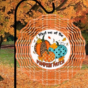 Fall Pumpkin Patch Wind Spinner Sublimation Design (PNG)