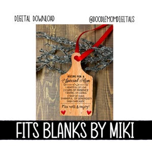 Weihnachten, Schneidebrett, Spezielles Mama Rezept, Digital Design, Sublimation, Digital Download, Acryl, Rohlinge von Miki, Ornament, Geschenk, Holz