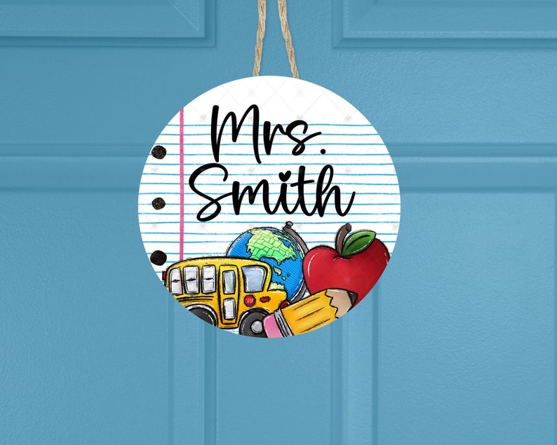 Personalized Teacher Door Hanger Design: Classroom Welcome Sign ...