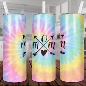 Tie Dye Mom 20oz Tumbler Design: Sublimation PNG (Digital Download)