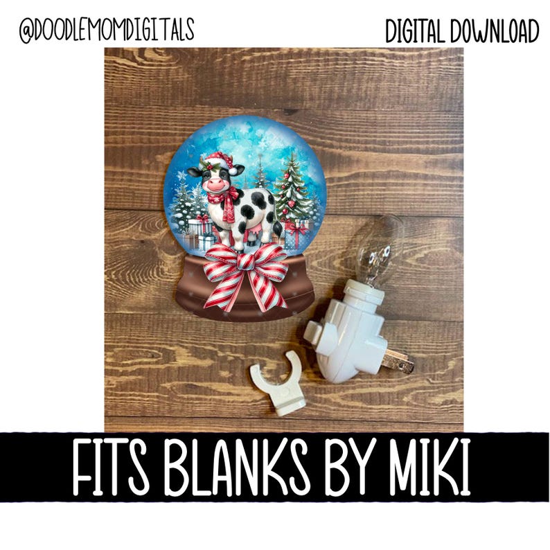 Snow Globe, Cow, Farm, Christmas, Digital, PNG, Design, Download, Door