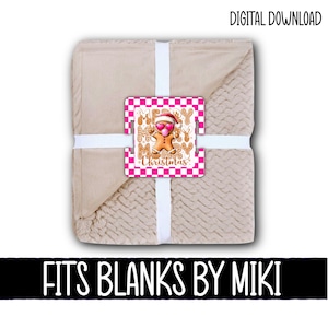 Blanket Tag, Quadrado, Gingerbread, Cobertor, Natal, Rosa, Sublimação, PNG, Design Digital, Blanks By Miki, Download, Feriado, Ornamento