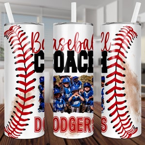 Allenatore di baseball, Sport, Foto, Personalizza, Dritto, Sublimazione, Digitale, PNG, Design, Download, 20 oz Skinny, Tumbler, Avvolgere, Waterslide