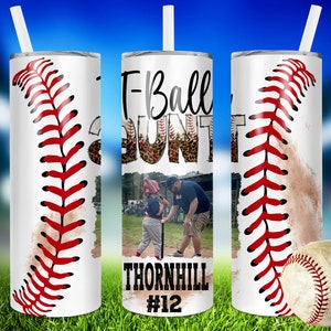 T-Ball Aunt Baseball Mama 20oz Skinny Tumbler Wrap (PNG Digital Download)