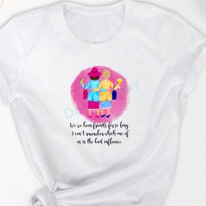 We zijn al zo lang vrienden, slechte invloed, vrienden, dames, T-shirtontwerp, muismat, sublimatie, glijbaan, vinyl, stickers