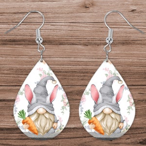 Gnome, Easter, Eggs, Colorful, Teardrop, Sublimation, Digital, PNG, Design, Download, Earring, Ornament, Badge Reel, Coaster, Tag