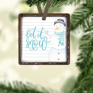 3x3, quadrado, boneco de neve, deixe nevar, digital, PNG, design, download, ornamento, sublimação, espaços em branco de Miki, personalizável, madeira falsa, feriado