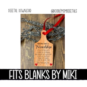 Kerstmis, snijplank, vriendschapsrecept, digitaal ontwerp, sublimatie, digitale download, acryl, blanks van Miki, ornament, cadeau, hout