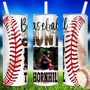 Baseball Aunt 20oz Skinny Tumbler Wrap PNG (Digital Download)