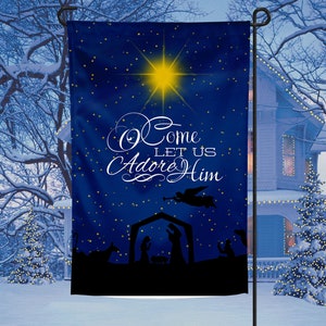 Kerststal, Kerstmis, O Come Let us Adore Him, digitaal, png, download, tuinvlag, sublimatie, blanks door Miki, vakantie, Jezus