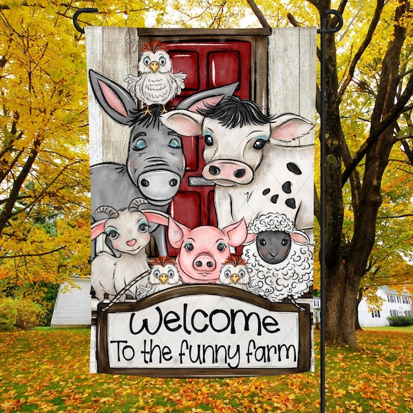 Animal Farm Garden Flag Design, Farm Animals, Funny Farm, Decoration, Garden Flag, Sublimation, Digital, PNG, Design ,Download, Best Seller