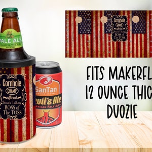 12 Unze, Makerflo, Dick, Duozie, Sublimation, Design, Digital, Wrap, Becher, Cornhole Champion, Patriotisch, Amerikanische Flagge, Distressed, PNG