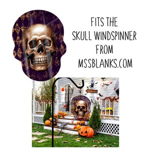 Skull Wind Spinner: Halloween Skeleton Decoration (PNG, Digital Download)