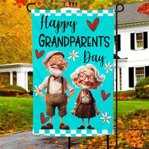 Bandera de jardín para el Día de los Abuelos, diseño digital, abuela, abuelo, decoración, bandera de jardín, sublimación, digital, PNG, descarga, superventas