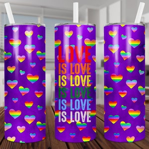 Love is Love, recht en taps toelopend, 20 oz mager, beker, sublimatie, digitaal, png, ontwerp, download