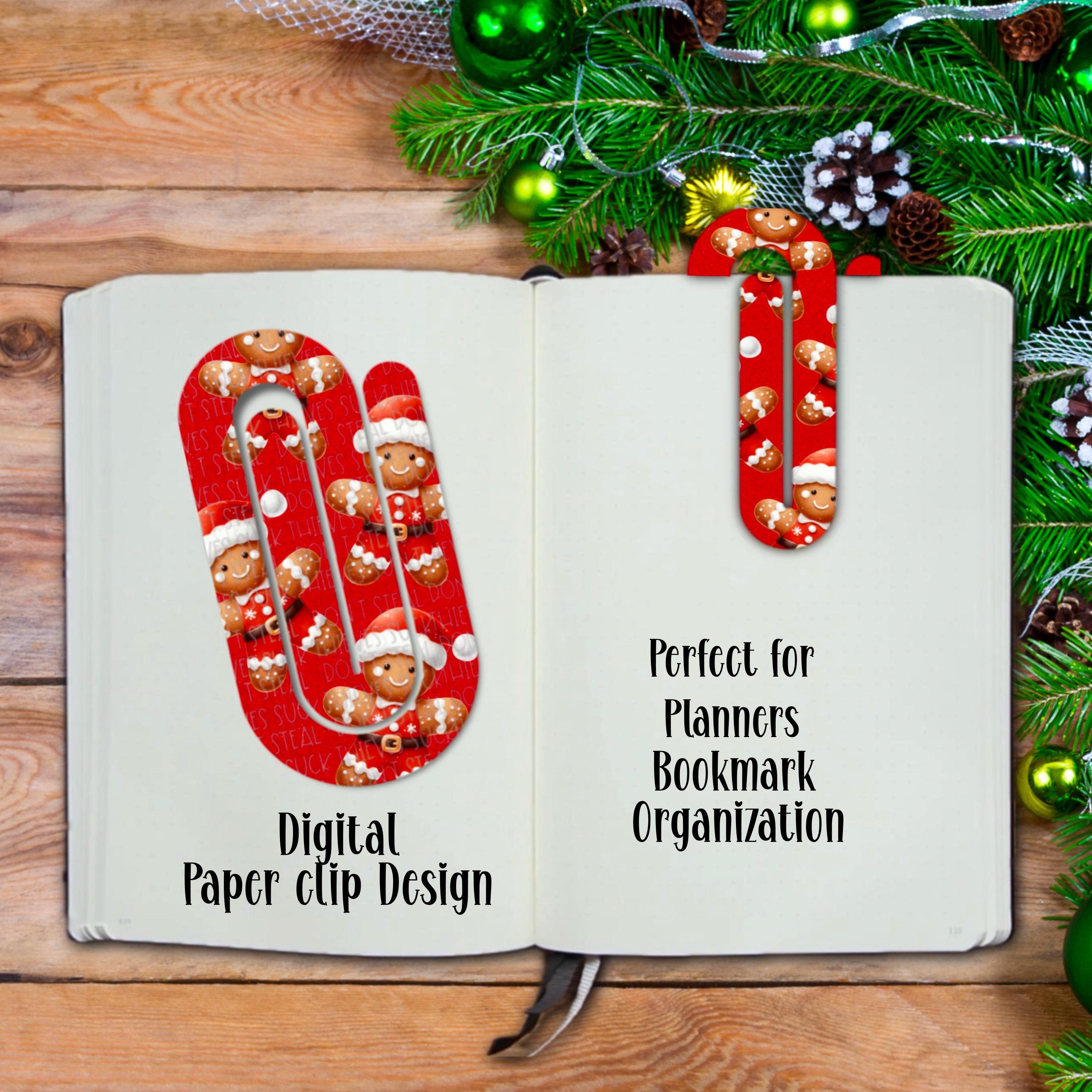 Gingerbread Paper Clip: Christmas Planner Bookmark PNG (Digital Design)
