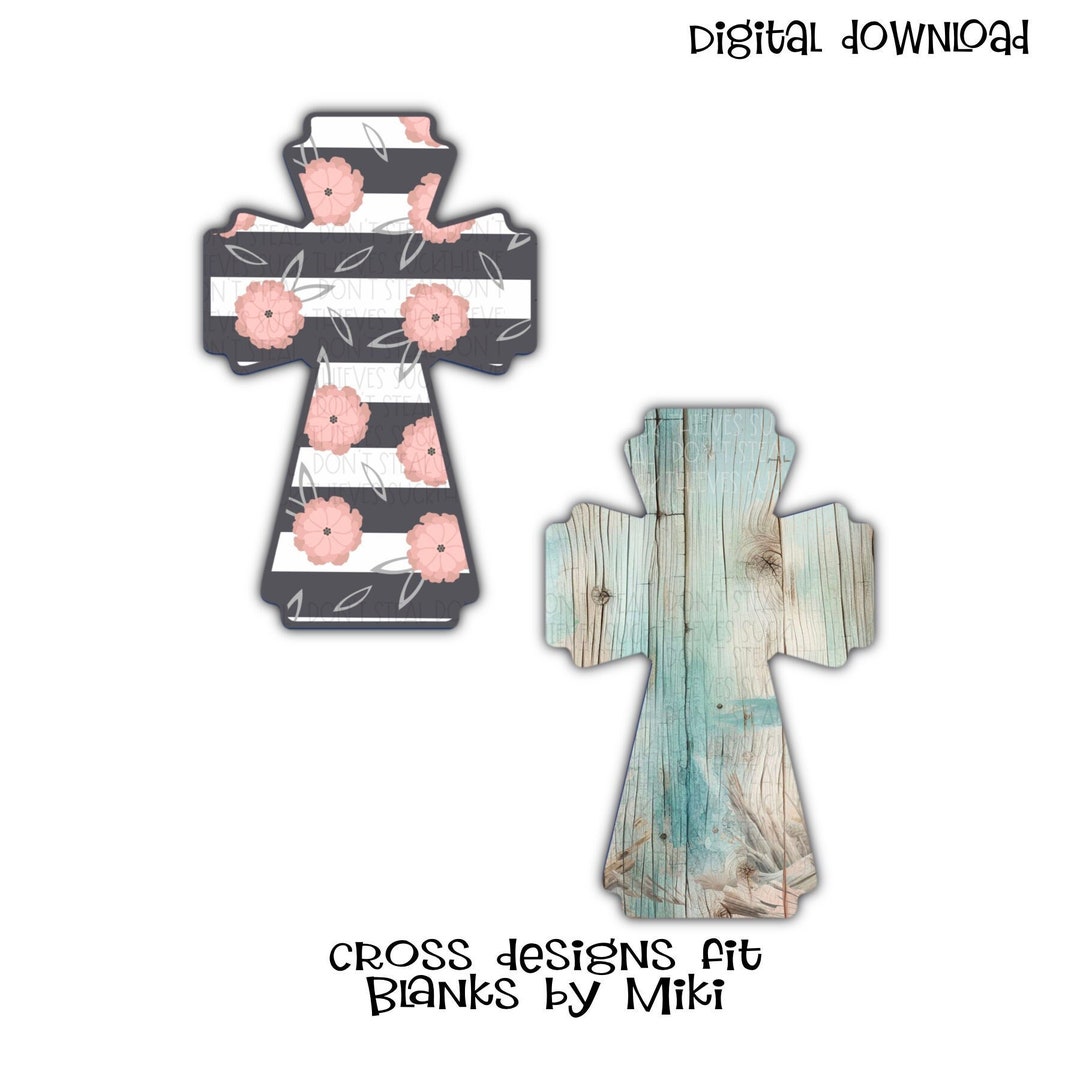 Cross Design PNG Bundle: Floral & Wood Styles (digital Download) - Etsy