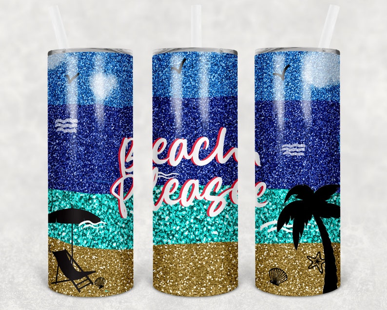Download Beach Please 20 oz Skinny Tumbler Straight & Tapered | Etsy