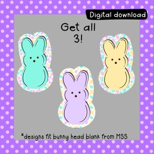 Paashaaskop, png-bestand: Spring Peeps-sublimatieontwerp (digitale download)
