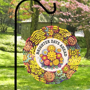 Brighter Days Ahead Wind Spinner: Floral Smile Design (Digital PNG)