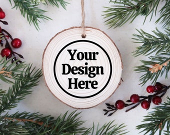 Rustic Ornament Mockup, Wood Christmas Ornament Mockup, Wood Slice Ornament, Wood Ornament Mockup, Christmas Ornaments, Mockup for Ornaments